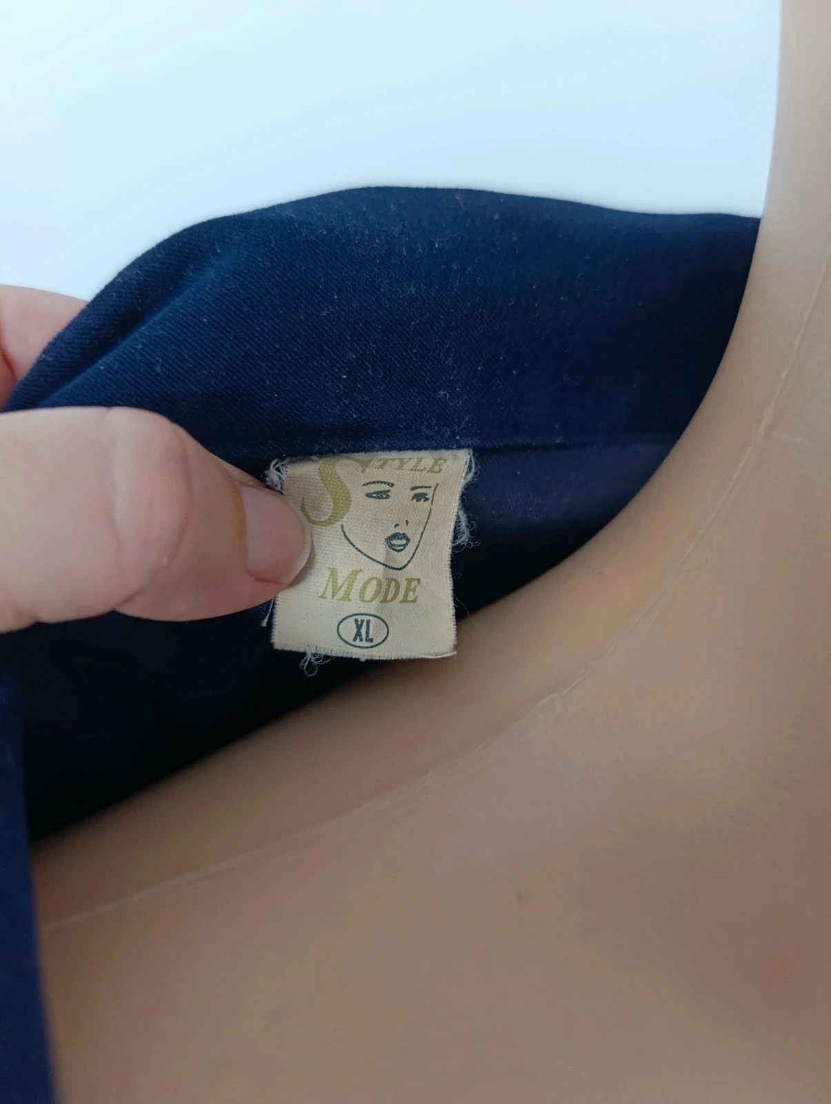 Veste femme bleu marine brodée – Taille XL – Zippée – Style vintage – photo 11